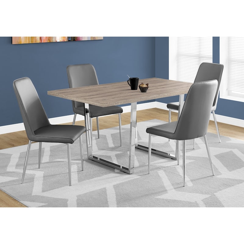 Dining Table, Rectangular, Kitchen, Dining Room, Chrome Metal