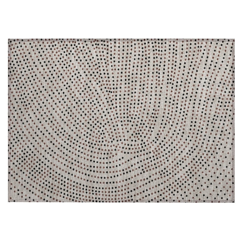 Machine Washable Indoor/ Outdoor Modern Dotty Chantille Rug