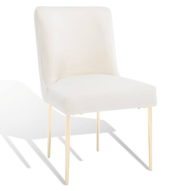 SAFAVIEH Couture Melonie Velvet Accent Chair - Mustard / Brass - 28"x23"x35.3" - 28" W x 23" D x 35" H - 28Wx23Dx35H