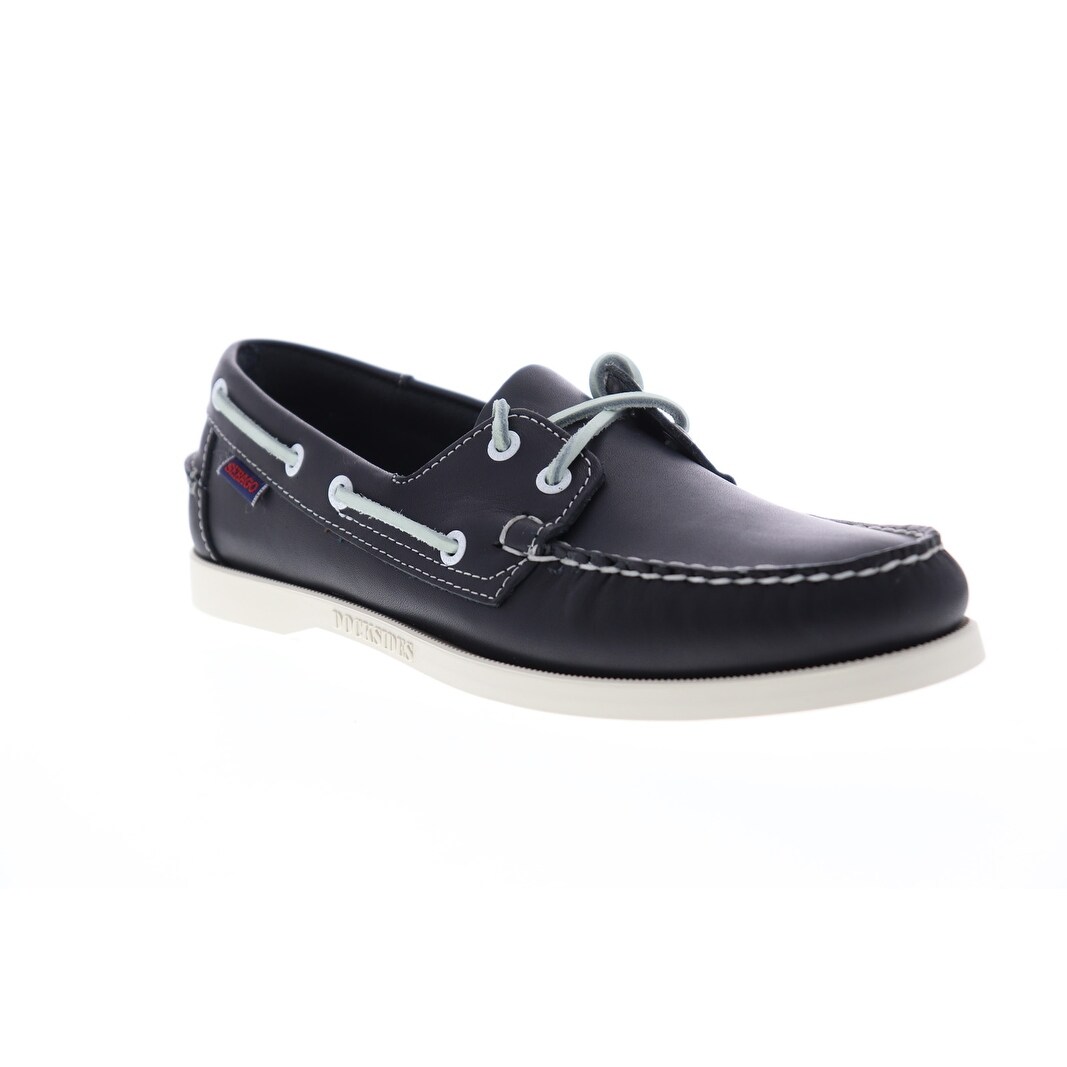 mens boat shoes navy blue