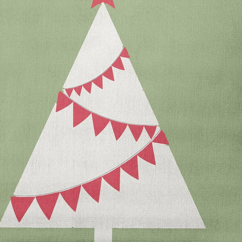 Garland Tree Christmas Decorative Throw Pillow