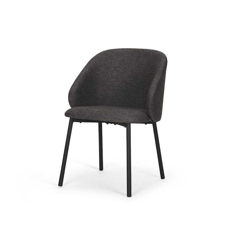 HomeRoots Gray and Black Fabric and Wood Dining Side Chair - 22.75 in. x 31.50 in. x 22.50 in.