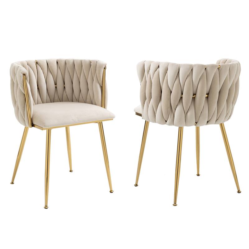 Makeup Chair, Home Backrest Light Luxury Dining Chair, Balcony Table Edge Chair (set of 2)