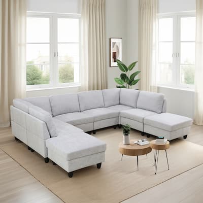 118''W Oversized 8-Piece Corner Sectional Sofa for Living Room Set