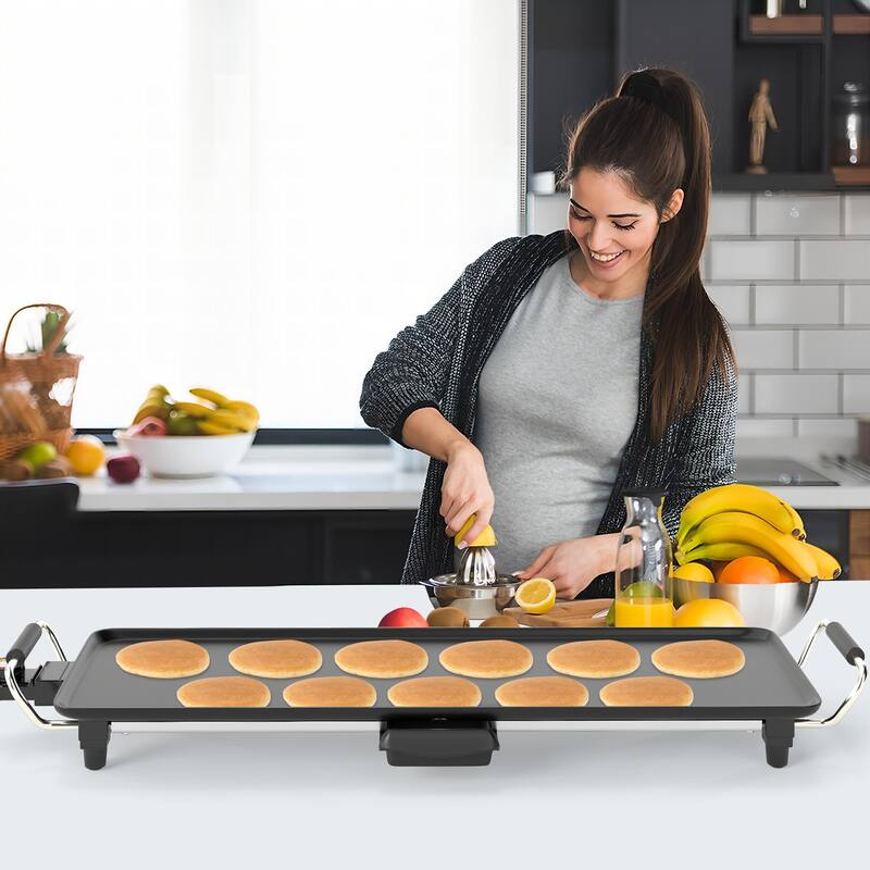 Gymax 27'' Large Electric Griddle w/ Adjustable Temperature