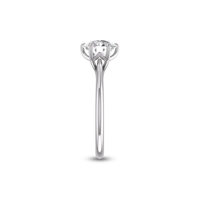 Marquee 6 Prong Lianne Solitaire Ring with IGI Certified 3 Carat Center Round Lab Grown Diamond in 14K White Gold