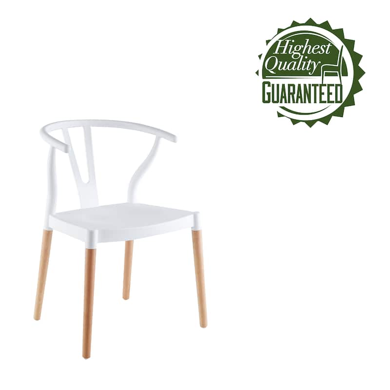 Porthos Home Lyra Plastic Dining Chairs with Beechwood Legs, Set of 2