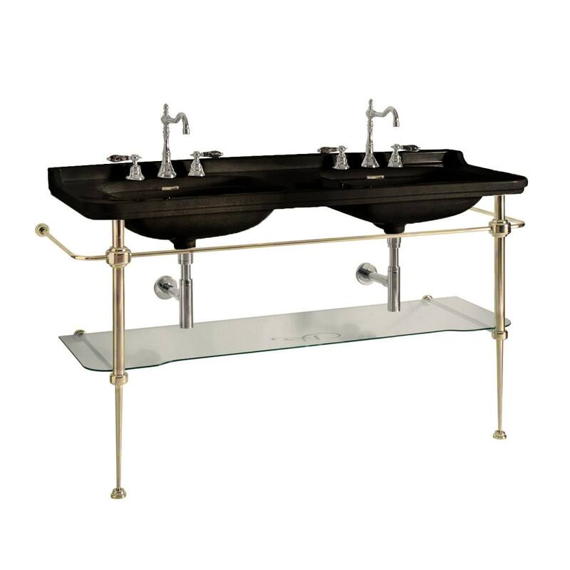 WS Bath Collections Waldorf 4143K5.03+9195K2 Waldorf 59-1/8" - Glossy Black, Polished Gold