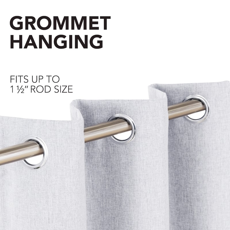 Deconovo Faux Linen Total Blackout Grommet Curtain (2 Panels)