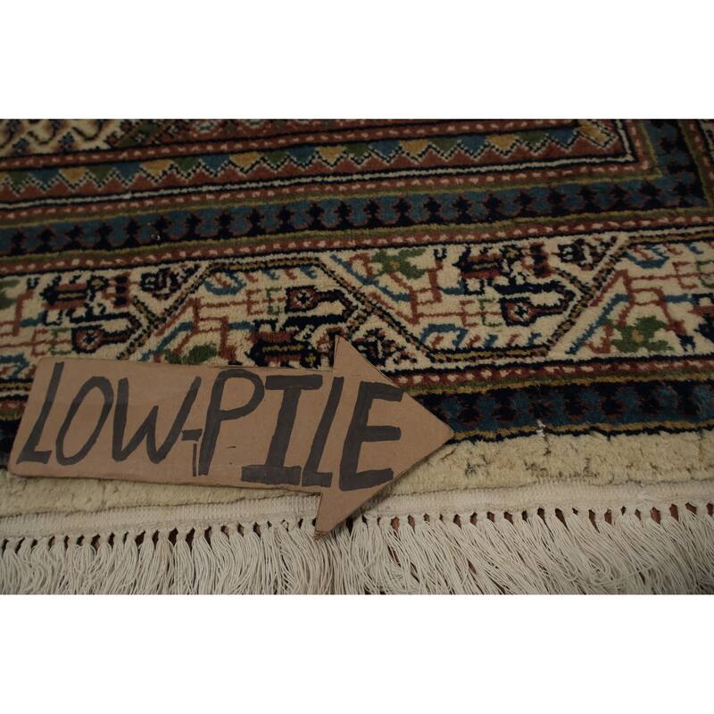 Hand Knotted Oriental 100% Wool Carpet Traditional Geometric Beige & Ivories Botemir Area Rug - 8' 11'' X 6' 2''