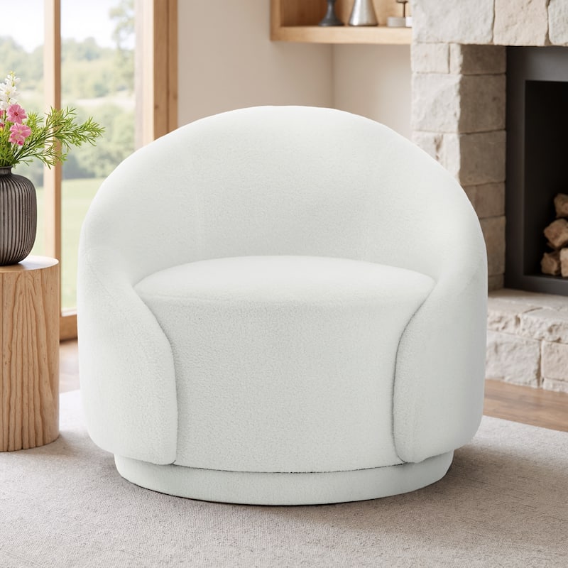 35" Wide 360-Degree Swivel Accent Barrel Chair