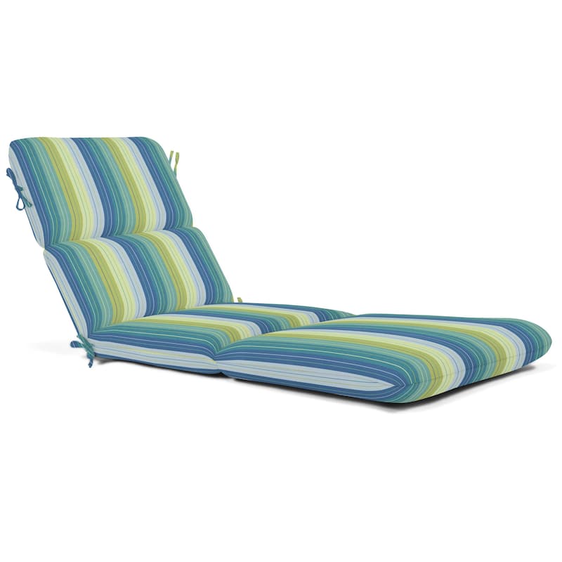 Casual Cushion Sunbrella® Fabric 1-Piece Outdoor Chaise Cushion, 22.5"W x 74"L - 22.5"W x 74"L - Seville Seaside