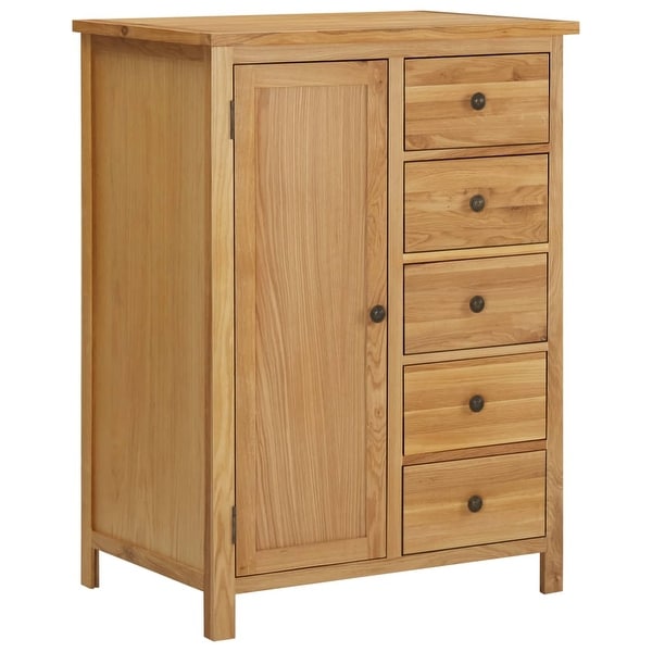 vidaXL Wardrobe 29.9"x20.5"x41.3" Solid Oak Wood. Opens flyout.