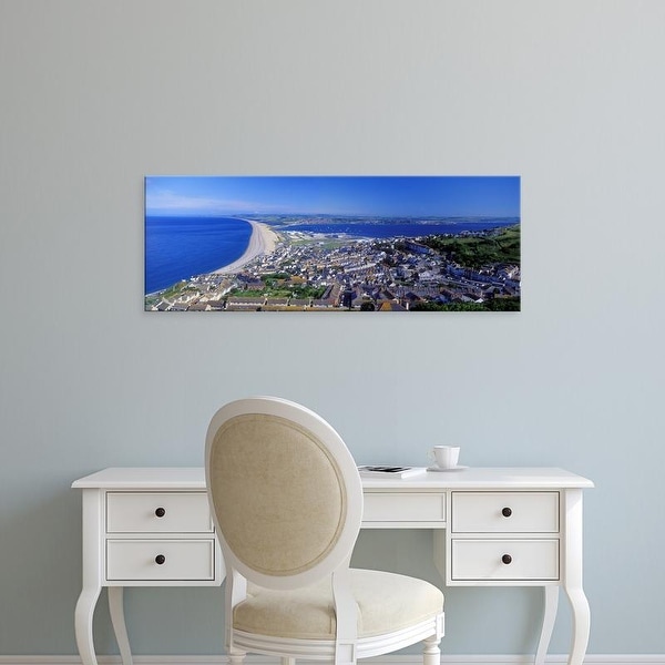 Easy Art Prints Panoramic Image 'Chesil Beach, Portland, Isle of Portland, Dorset, England' Canvas Art