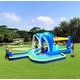 preview thumbnail 1 of 8, Inflatable Water Slide Bounce House，Outdoor 8 In 1 Play w/Target games & Water gun & Basketball 2-4 Years - Multicolor