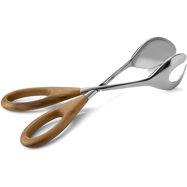 Nambe Curvo Salad Scissors - Brown. Opens flyout.