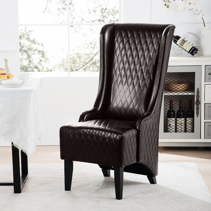 Christopher Knight Home - Evelyn High-Back Upholstered Wingback Accent Chair with Wooden Legs