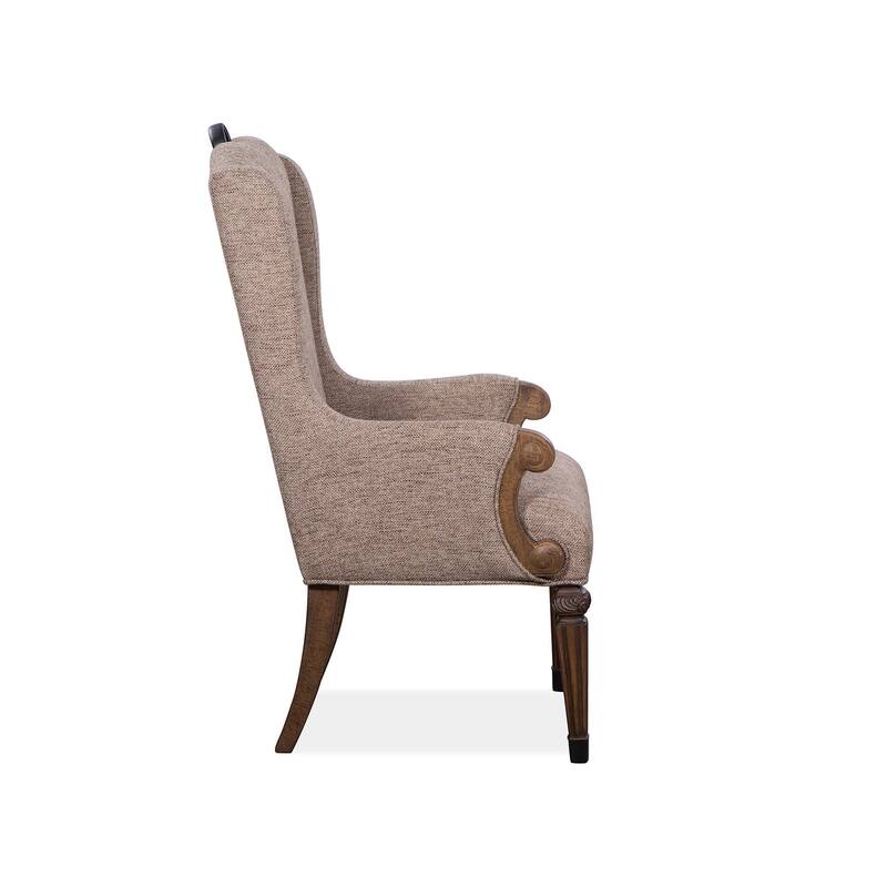 Magnussen Home Durango Willadeene Brown Upholstered Host Chair Two Pack - 27''W x 25.13''D x 45.38''H