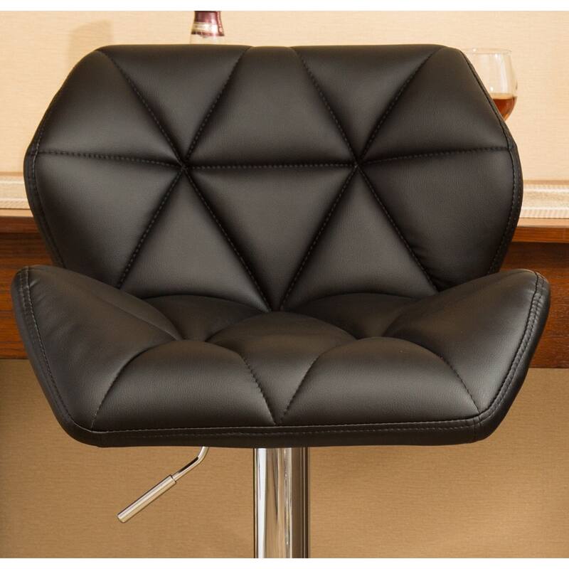 Contemporary Tufted Adjustable Height Hidraulic Bar Stools, Set of 2
