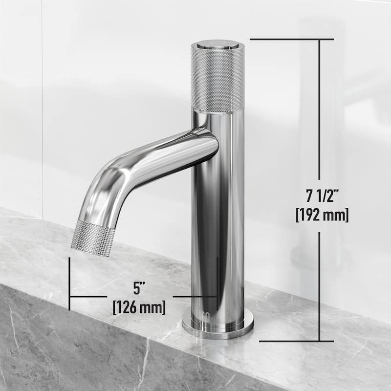 VIGO Apollo 8" H Button Operated Single Hole Bathroom Faucet