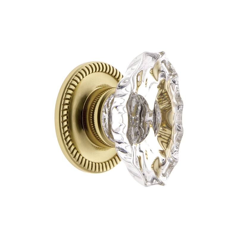 Grandeur BIAR-CRYS-KNOB-NEWP Biarritz 1-3/4" Crystal Fluted Vintage - Polished Brass