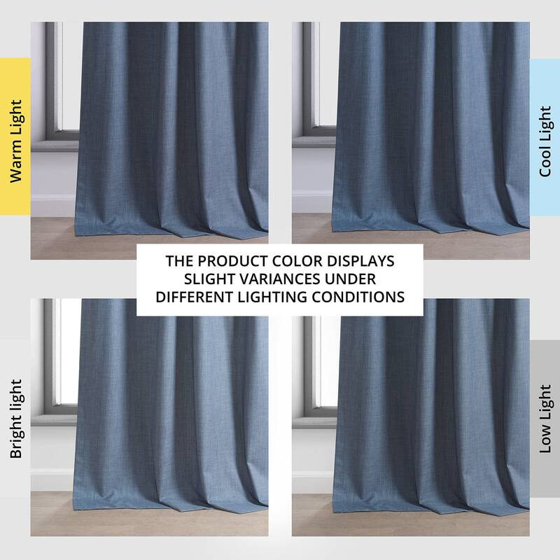 Exclusive Fabrics Performance Linen Luxury Blackout Curtains (1 Panel) - Thermal Insulation, Elegant Blackout Drapery