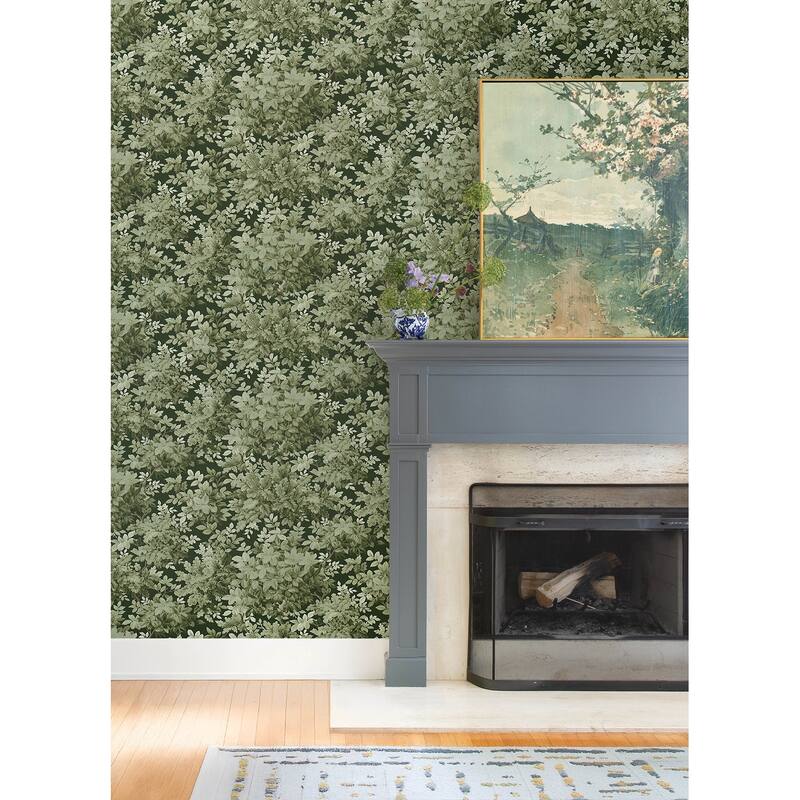 A-Street Prints Greenwood Dark Green Deciduous Wallpaper