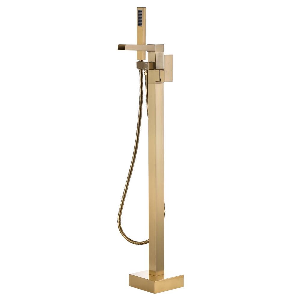 WOWOW Single Handle Freestanding Bathtub Faucet with Handheld Shower