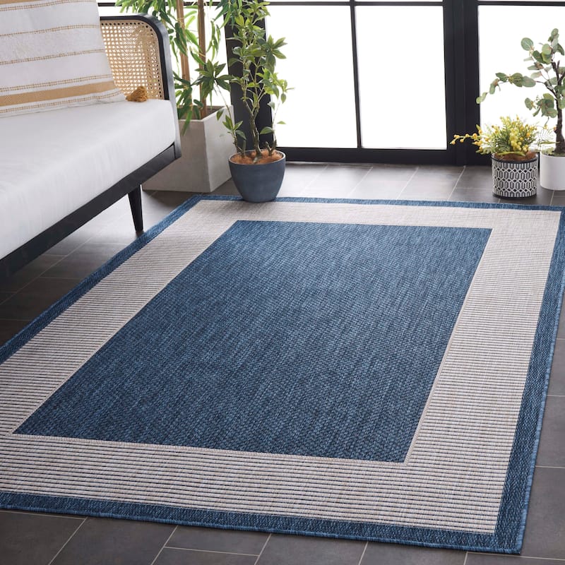 SAFAVIEH Beach House Maronia Transitional Rug - 9' x 12' - Blue/Ivory