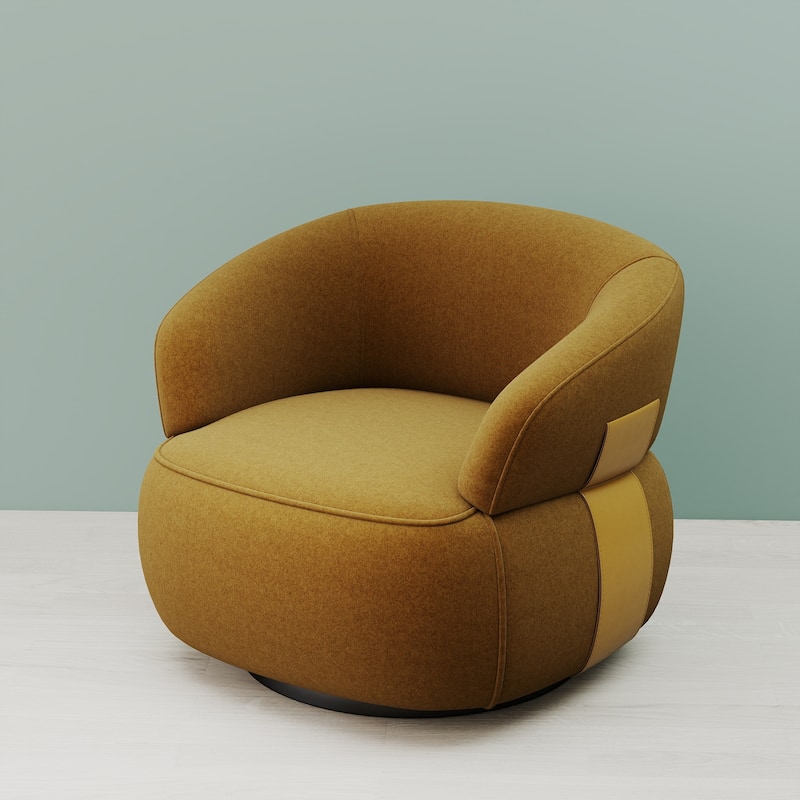 Kieon 33"W 360 Swivel Barrel Chair Modern Accent Chair Set of 2