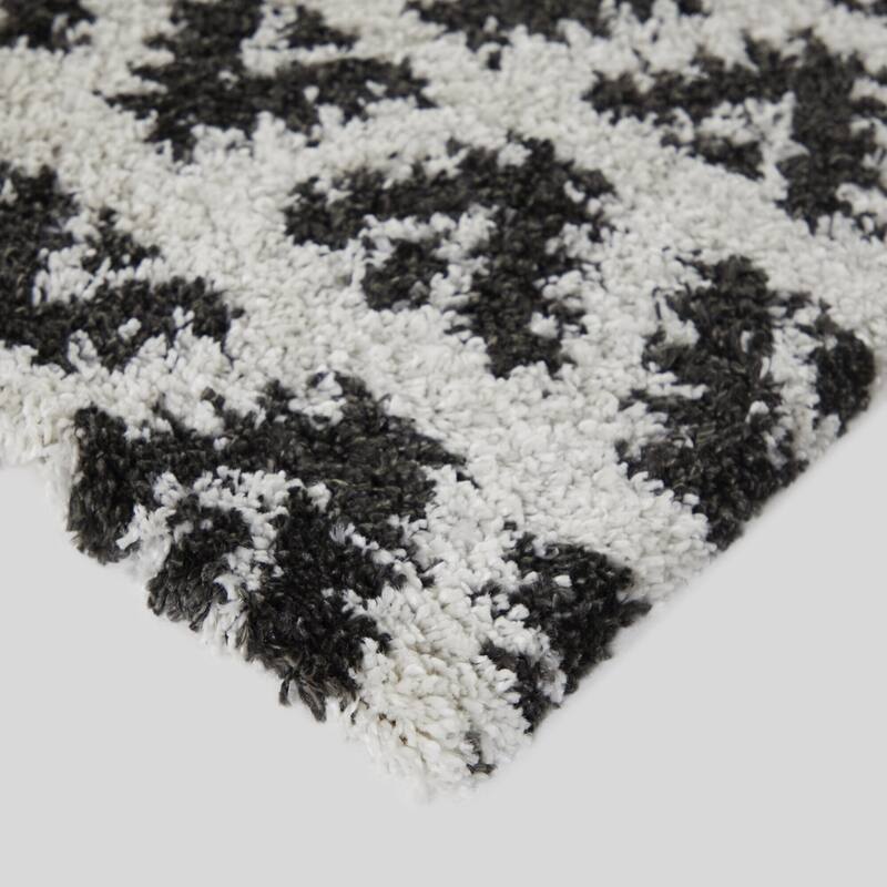Hadley Geometric Chevron Stripe Shag Area Rug