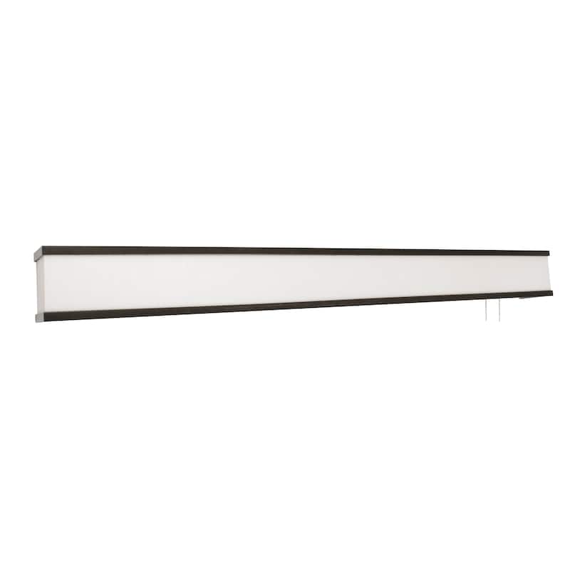 Randolph 38" LED Overbed Wall Light - 38"L x 4"Ext x 4"W x 4.88"H - 38"L x 4"Ext x 4"W x 4.88"H - Linen White Shade/Oil-Rubbed Bronze