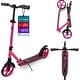 preview thumbnail 51 of 62, Outdoor Cruiser Kick Scooter for Ages 6+, for Kids, Teens, and Adult, Max Load 250 LBS, Foldable, 8-inch Big Wheels, Pink