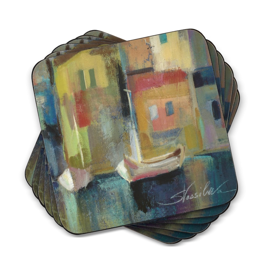 Pimpernel Set of 6 Evening Port Coasters - 4 Inches Sq.