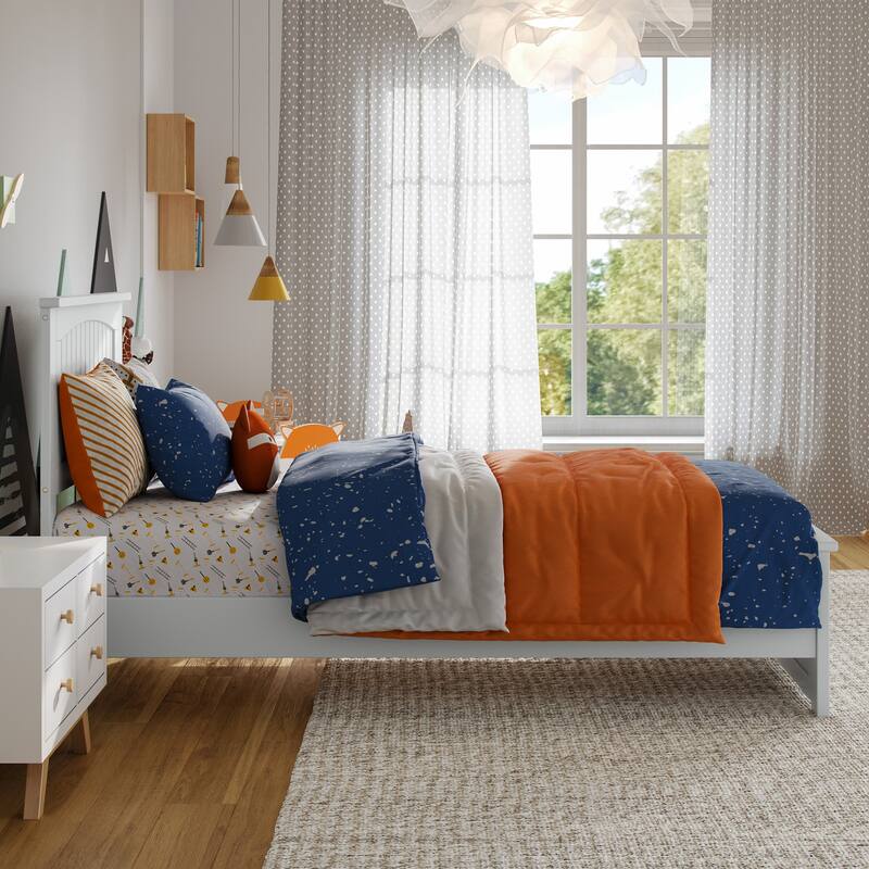 Naples Solid Wood Low Profile Platform Bed with Matching Footboard