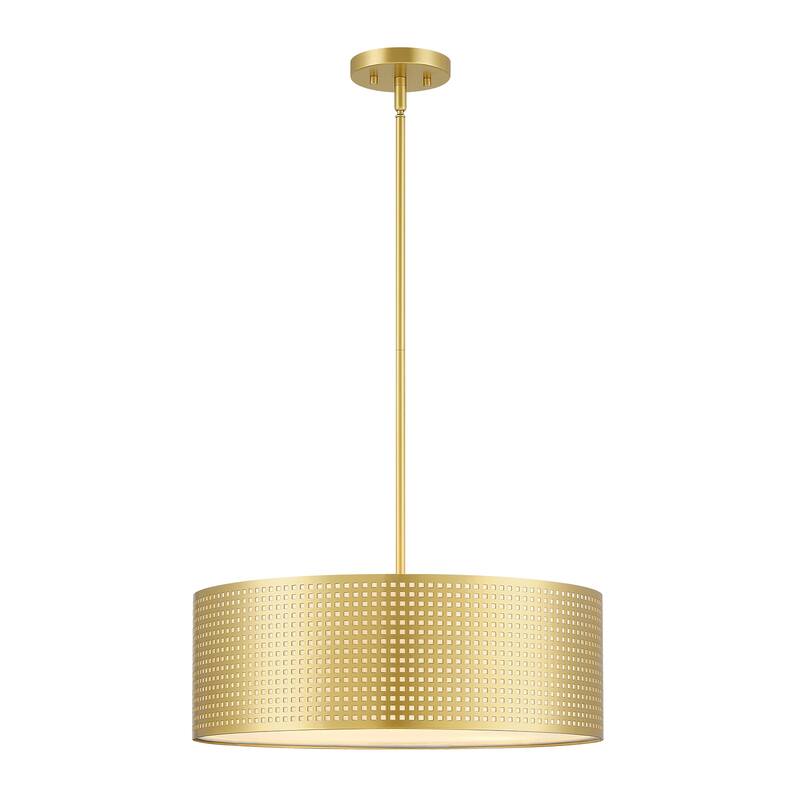 Murray 4-light drum Pendant chandelier with Gold frame - 20 in. W