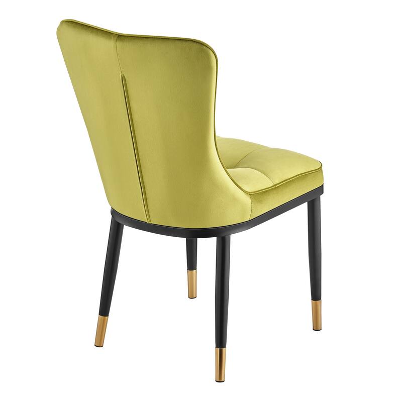 Velvet Upholstered Dining Chairs with Metal Legs, Set of 2/4 - 35.8"H x 18.9"W x 23.2"D