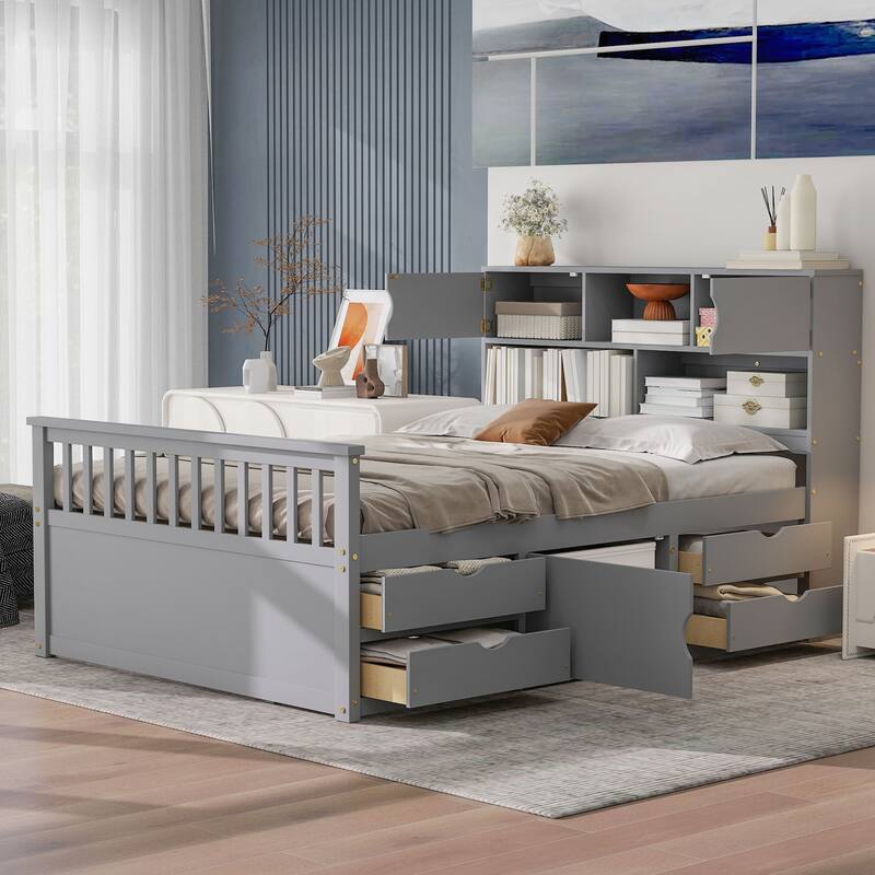Versatile Platform Bed Frame with Abundant Storage and Stylish Design