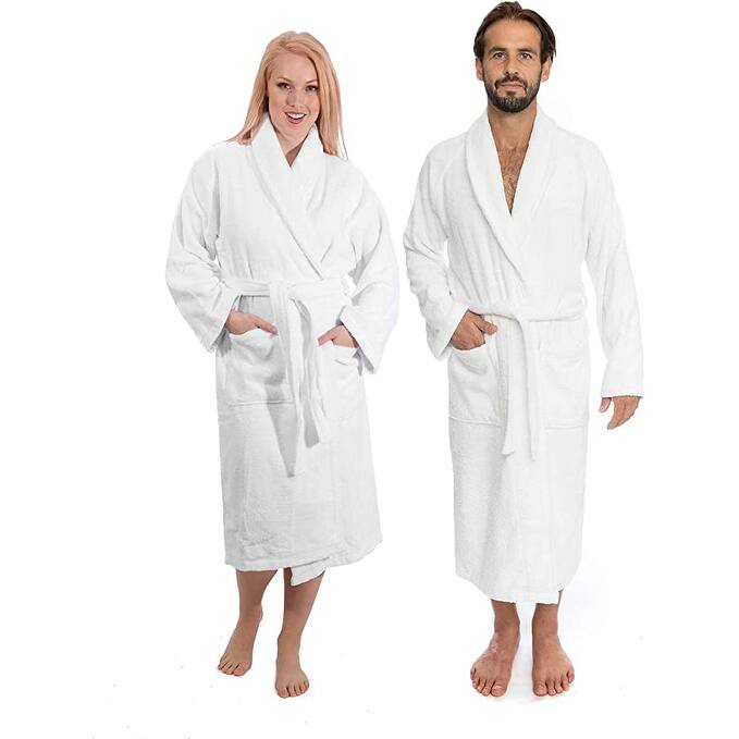 Classic Turkish Towels Shawl Cotton Terry Cloth Bath Robe - Small / Medium