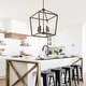 preview thumbnail 31 of 38, Oria Iron Farmhouse Industrial Lantern LED Pendant, Oil Rubbed Bronze/Faux Wood by JONATHAN Y
