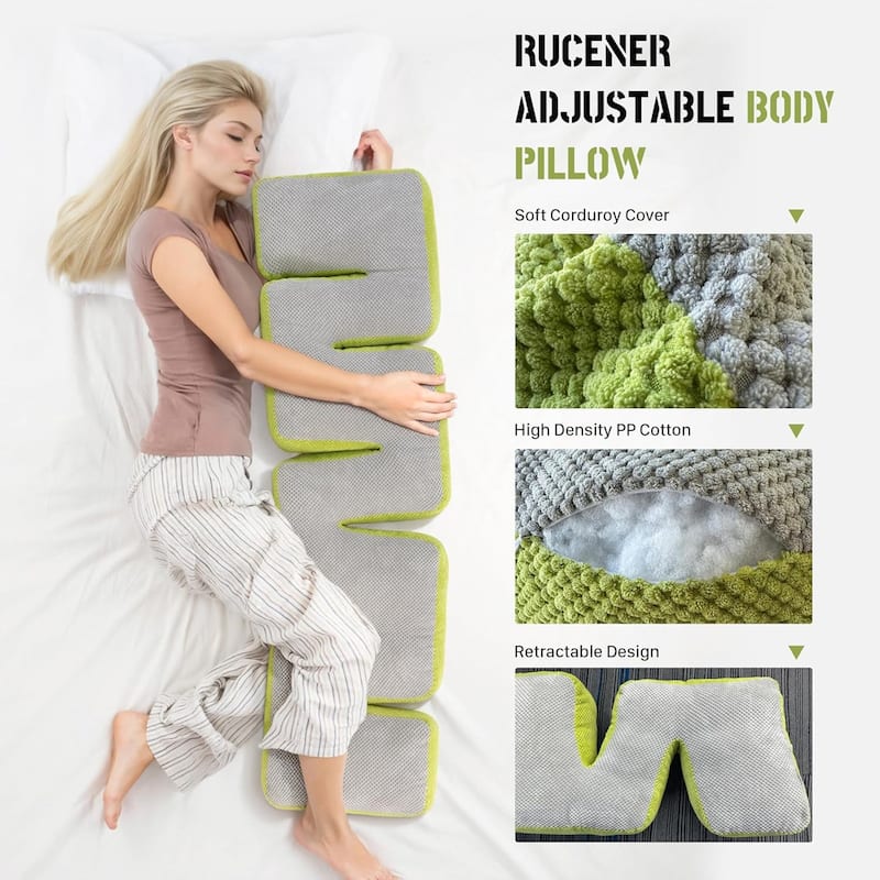 WOWMAX Retractable Double Sided Comfortable Stylish Headboard Pillow, Adjustable Cute Animal Body Pillow