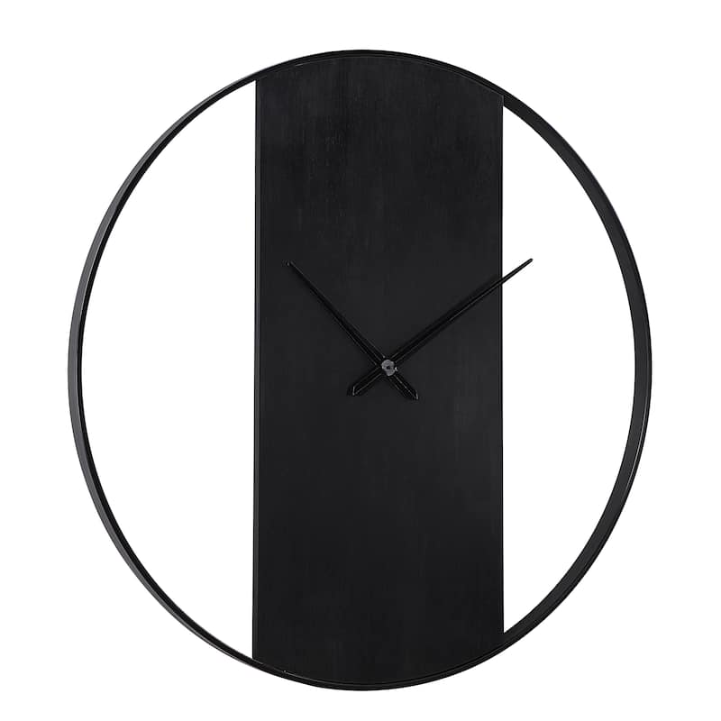 Renwil Romy Indoor Iron Wall Clock, Matte Black
