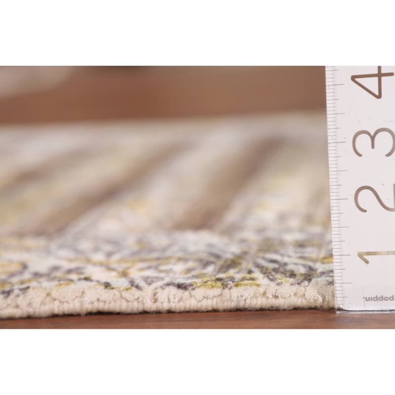 Striped Indo Abstract Oriental Accent Rug Handmade Wool Carpet - 2'8"x 4'10"