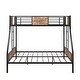 preview thumbnail 8 of 7, Twin over Full Metal Bunk Bed, Heavy Duty Frame with Safety Rail , 2 Side Ladders & Decorative Wood