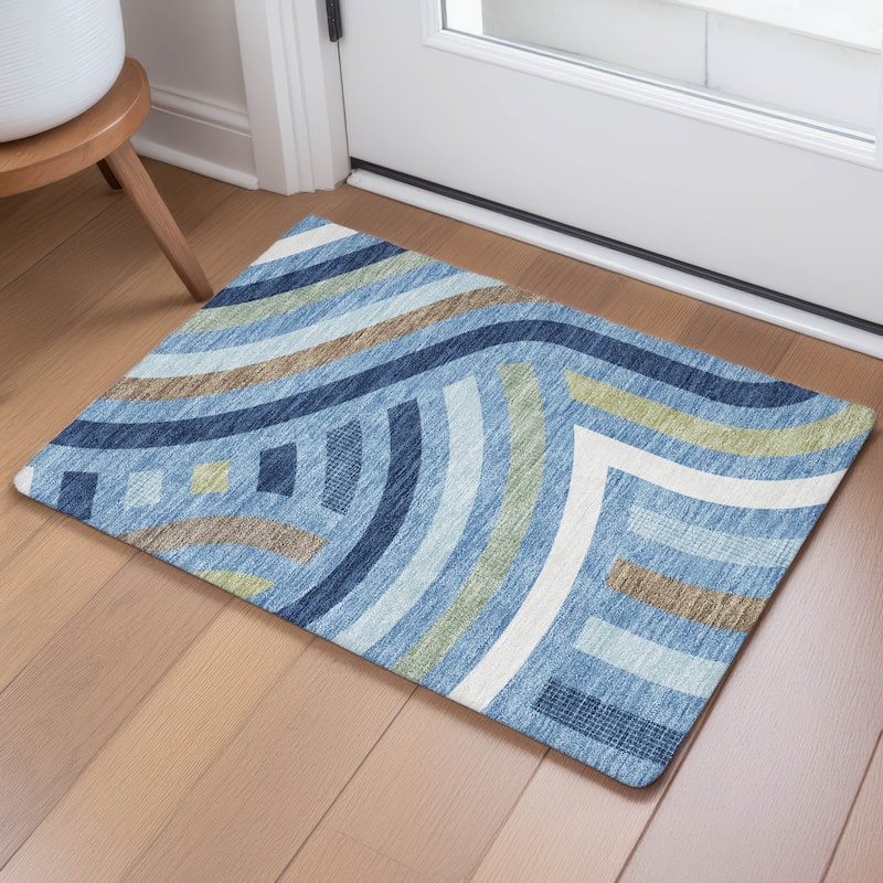 Machine Washable Indoor/ Outdoor Modern Jalen Chantille Rug