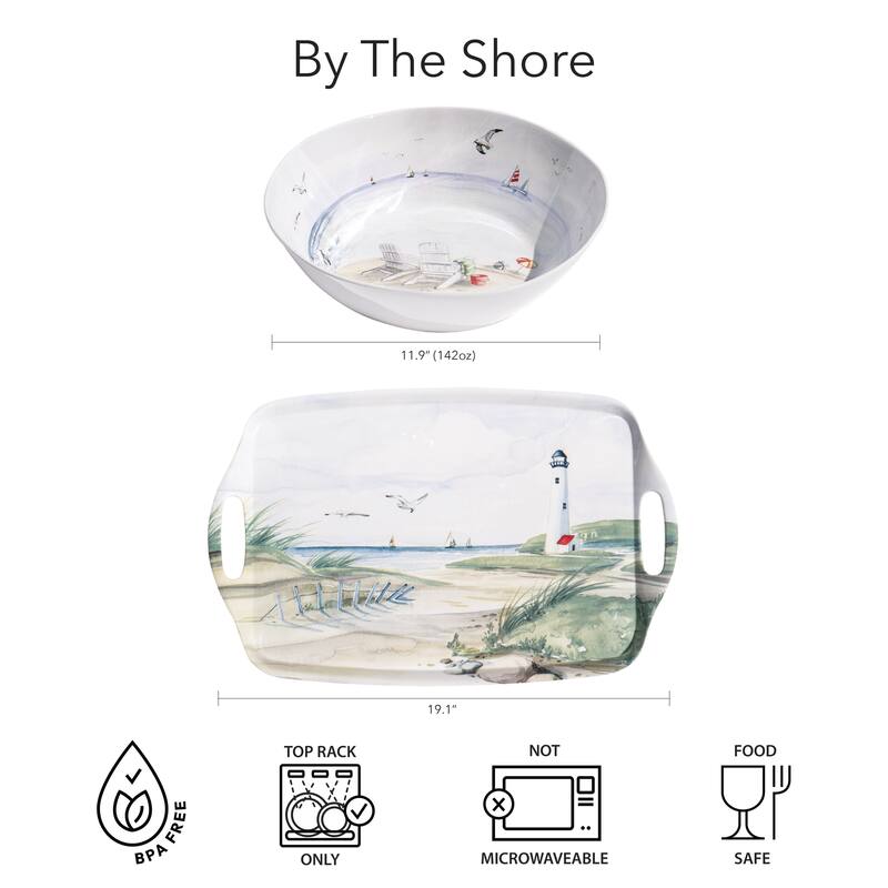 Abode Homewares by TarHong By the Shore Serve Bowl, 11.9", 142 oz