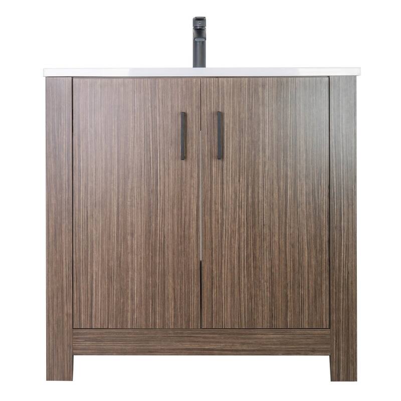 Broadway 36" Single Sink Freestanding Bathroom Vanity Set - Black Walnut