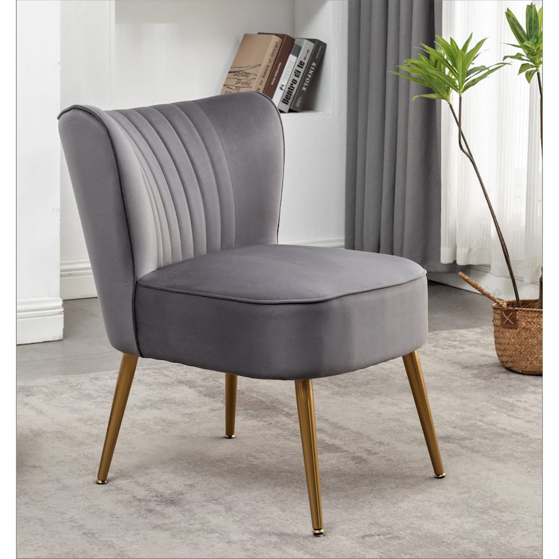 Sauter 23.2" Wide Mid-Century Modern Microfiber Accent Chair - Grey