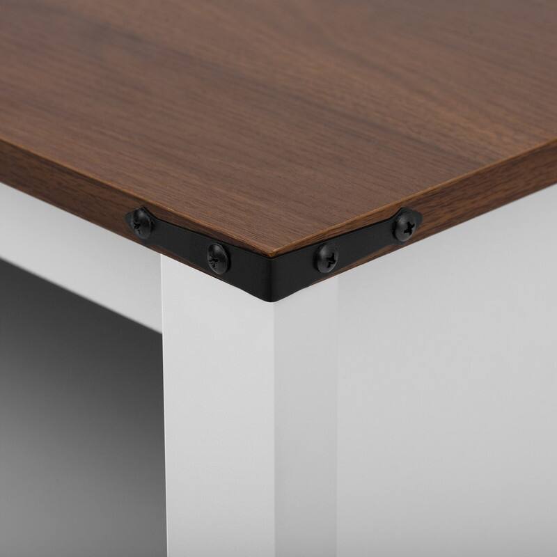 Farmhouse 59.3" Sideboard Buffet with Sliding Barn Doors and Open Storage for Living or Dining Spaces