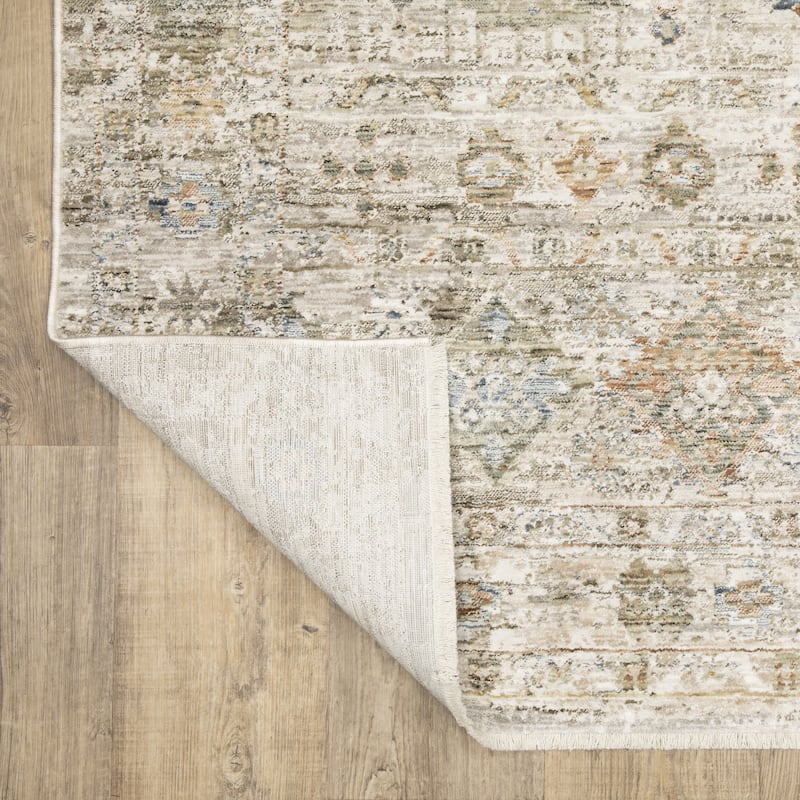 Amira Distressed Traditional Beige/ Grey Area Rug